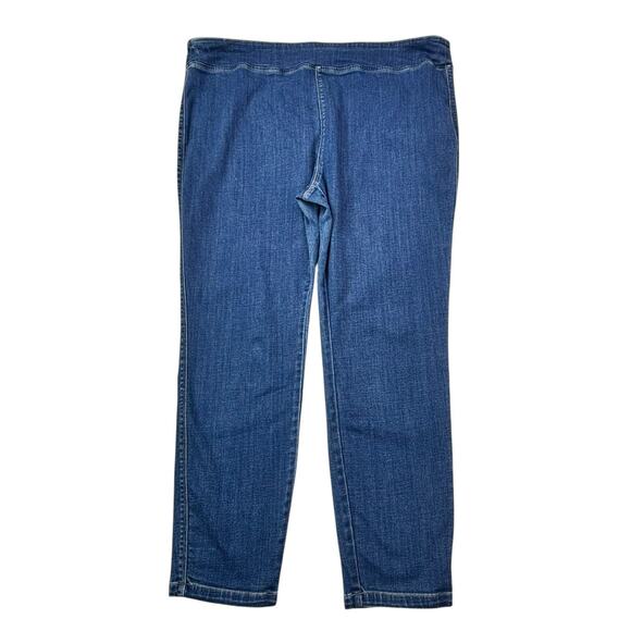LOGO by Lori Goldstein Womens Plus 26W Stretch Comfy Elastic Waist Pull-on Jeans - Picture 11 of 16